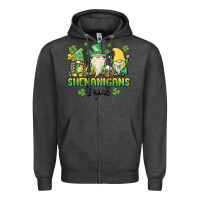 Charcoal Heather shenanigans squad gnomes st. patricks day Zipper Hoodie - MaliasSmallBusiness