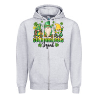 Heather Grey shenanigans squad gnomes st. patricks day Zipper Hoodie - MaliasSmallBusiness