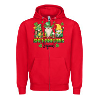 Red shenanigans squad gnomes st. patricks day Zipper Hoodie - MaliasSmallBusiness