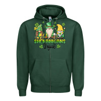 Sports Green shenanigans squad gnomes st. patricks day Zipper Hoodie - MaliasSmallBusiness