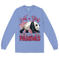 Colony Blue just a girl who loves pandas Long Sleeve Tee - LillyAllenDesigns