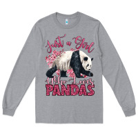 Heather Grey just a girl who loves pandas Long Sleeve Tee - LillyAllenDesigns