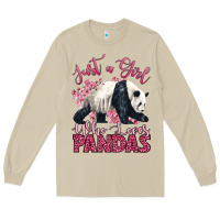 Mushroom just a girl who loves pandas Long Sleeve Tee - LillyAllenDesigns