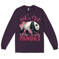 Plum just a girl who loves pandas Long Sleeve Tee - LillyAllenDesigns