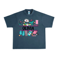 Midnight Navy nurse elements with costom name Urban Heavy Tee - AdoDesignShop