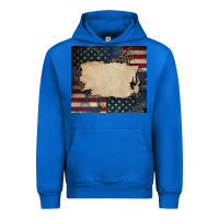 Cobalt American flag add your text Urban Hoodie - CowGirlArtShop