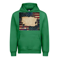 Emerald American flag add your text Urban Hoodie - CowGirlArtShop