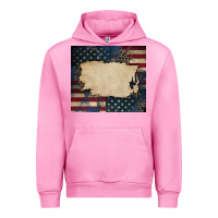 Fuchsia Pink American flag add your text Urban Hoodie - CowGirlArtShop