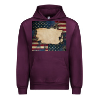 Mauve Wine American flag add your text Urban Hoodie - CowGirlArtShop