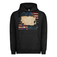 Pigment Black American flag add your text Urban Hoodie - CowGirlArtShop