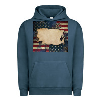 Pigment Midnight Navy American flag add your text Urban Hoodie - CowGirlArtShop