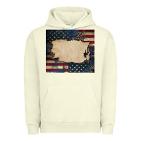 Pigment Pistachio American flag add your text Urban Hoodie - CowGirlArtShop