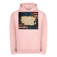 Pigment Salmon American flag add your text Urban Hoodie - CowGirlArtShop