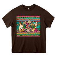 Chocolate Brown mexican tequila skull roses cactus sombrero Heavy Core Tee - Artiststas