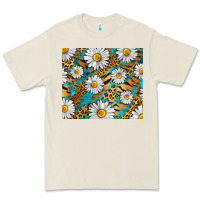 Bone Leopard And Tiger Daisy Premium Tee - RanaPortraitStore