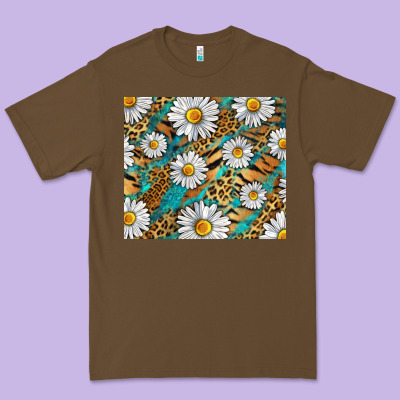 Premium Tee Leopard And Tiger Daisy