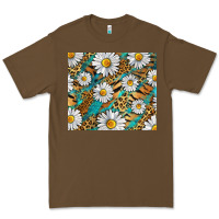 Cacao Leopard And Tiger Daisy Premium Tee - RanaPortraitStore
