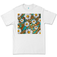 White Leopard And Tiger Daisy Premium Tee - RanaPortraitStore