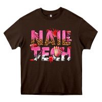 Chocolate Brown nail tech Heavy Core Tee - texasbilliewilder