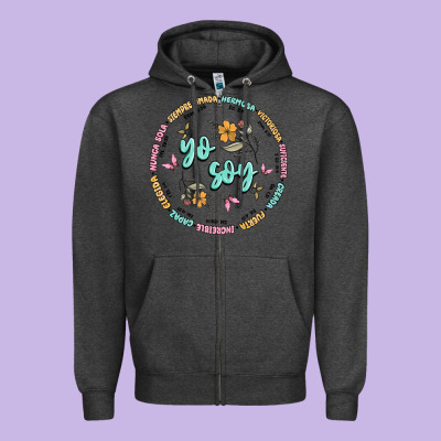 Yo Soy Inspiration Zipper Hoodie Designed By Maliassmallbusiness
