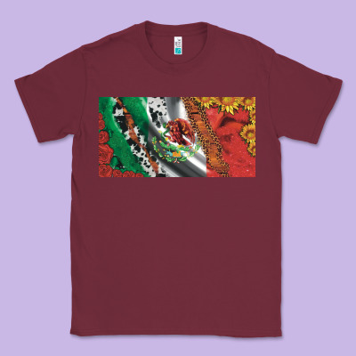 Mexico Flag Cowhide Leopard Sunflower And Roses Licanse  Plate Classic Tee Designed By Artiststas