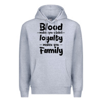 Heather Grey Blood Makes You Related Makes You Family Premium Hoodie - Bettercallsaul