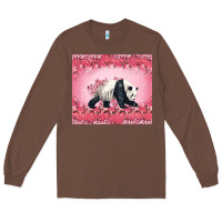 Chestnut Panda With Sakura Blooms Long Sleeve Tee - LillyAllenDesigns