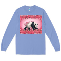 Colony Blue Panda With Sakura Blooms Long Sleeve Tee - LillyAllenDesigns