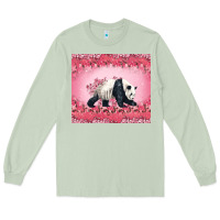 Matcha Panda With Sakura Blooms Long Sleeve Tee - LillyAllenDesigns