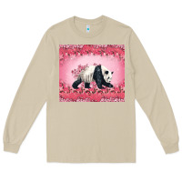 Mushroom Panda With Sakura Blooms Long Sleeve Tee - LillyAllenDesigns