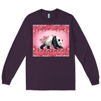Plum Panda With Sakura Blooms Long Sleeve Tee - LillyAllenDesigns
