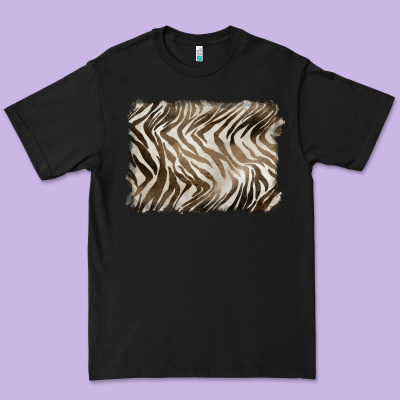 Brown Zebra Pattern Background Premium Tee Designed By Barkaloodesign