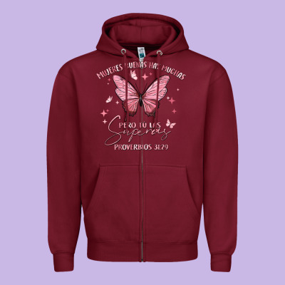 Mujeres Buenas Hay Muchas Zipper Hoodie Designed By Maliassmallbusiness