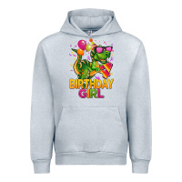 Heather Grey 4th birthday girl t rex pink Urban Hoodie - CowGirlArtShop