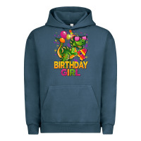 Pigment Midnight Navy 4th birthday girl t rex pink Urban Hoodie - CowGirlArtShop