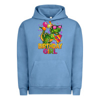 Pigment Pebble Blue 4th birthday girl t rex pink Urban Hoodie - CowGirlArtShop