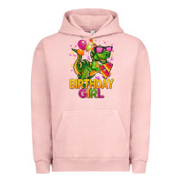 Pigment Salmon 4th birthday girl t rex pink Urban Hoodie - CowGirlArtShop