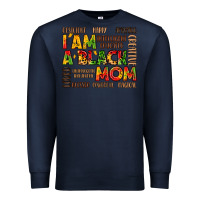 Navy i am a black mom Premium Sweatshirt - LillyAllenDesigns