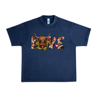 Navy highland cow love Urban Heavy Tee - JahusDesignShop