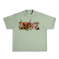 Oil Green highland cow love Urban Heavy Tee - JahusDesignShop