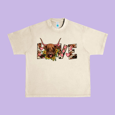 Highland Cow Love Urban Heavy Tee Designed By Jahusdesignshop