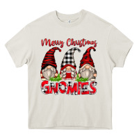 Cream merry christmas gnomies Heavy Core Tee - Zillion Design Studio