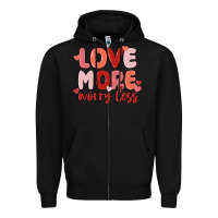 Black love more worry less Zipper Hoodie - MaliasSmallBusiness