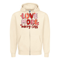 Sandshell love more worry less Zipper Hoodie - MaliasSmallBusiness