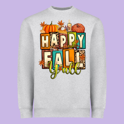 Happy Fall Y'all Heavyweight Sweatshirt Designed By Artiststas