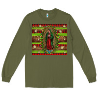 Army Green our lady of Guadalupe Christmas Long Sleeve Tee - Jasminsmagicworld