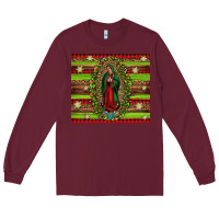 Burgundy our lady of Guadalupe Christmas Long Sleeve Tee - Jasminsmagicworld