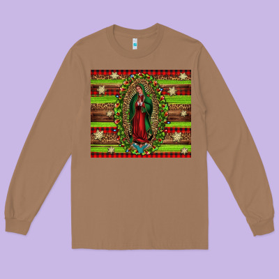 Our Lady Of Guadalupe Christmas Long Sleeve Tee Designed By Jasminsmagicworld