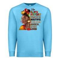 Ocean Blue i am black history Premium Sweatshirt - LillyAllenDesigns
