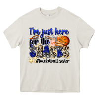 Cream i'm just here for the snacks #basketball sister Heavy Core Tee - Zillion Design Studio